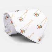 Chopsticks Holding Sushi Stropdas (Opgerold)