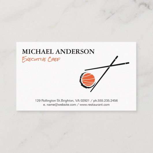 Chopsticks | Sushi Roll Visitekaartje (Achterkant)