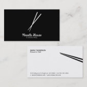 Chopsticks (zwarte achtergrond) visitekaartje (Voorkant / Achterkant)