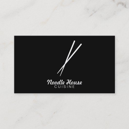 Chopsticks (zwarte achtergrond) visitekaartje (Voorkant)