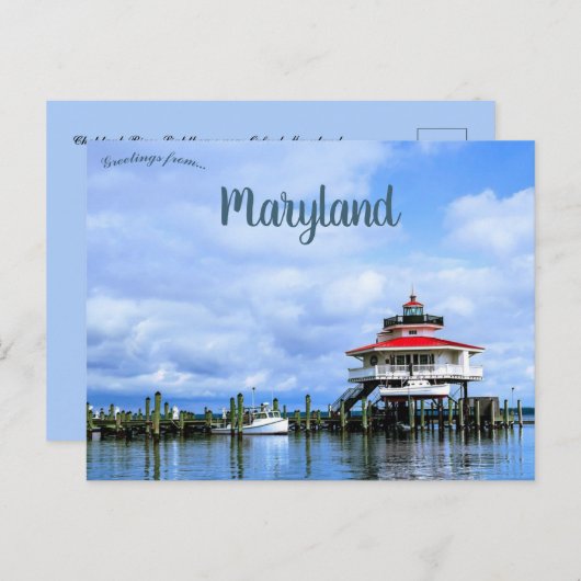 Choptank River Lighthouse bij Oxford Maryland Briefkaart (Voorkant / Achterkant)