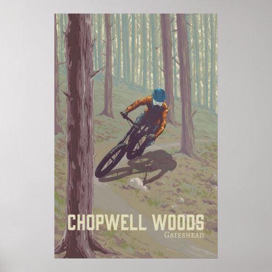 Chopwell Woods Mountainbike Reisposter Poster (Voorkant)