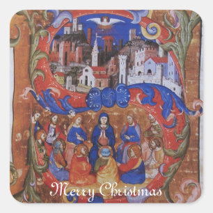 CHORALE MUZIEK CHRISTMAS PARCHCHCHCHEST MET SAINTS VIERKANTE STICKER