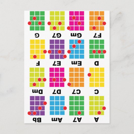 Chord Cheat T-shirt White Briefkaart (Voorkant)