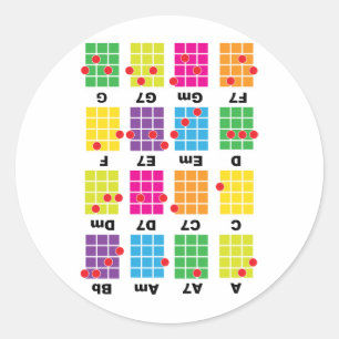 Chord Cheat T-shirt White Ronde Sticker