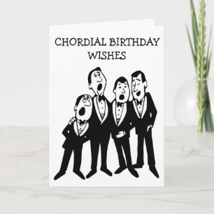 Chordial Birthday Black en White Mannen kwartet Kaart