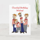Chordial Birthday Mannen Cartoon Quartet Kaart (Voorkant)