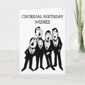 Chordial Birthday Zwart-wit Mannen Quartet Kaart (Voorkant)