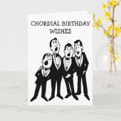Chordial Birthday Zwart-wit Mannen Quartet Kaart (Gele Bloem)