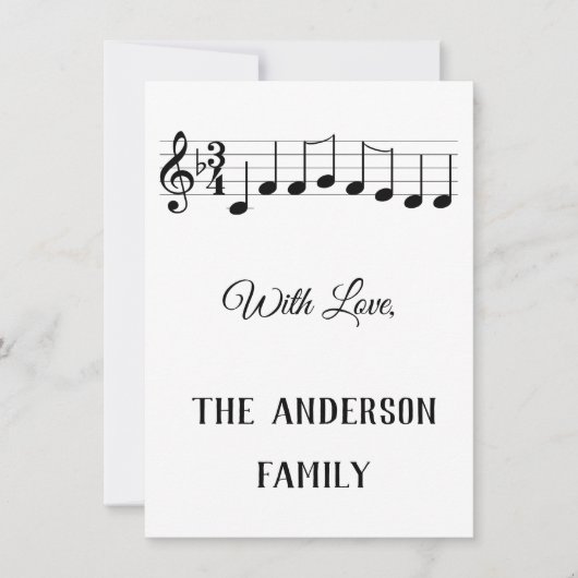 Chords We wensen u een prettige kerstMuzieknoten Feestdagenkaart (Voorkant)