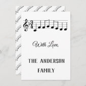 Chords We wensen u een prettige kerstMuzieknoten Feestdagenkaart (Voorkant / Achterkant)