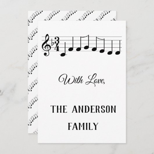 Chords We wensen u een prettige kerstMuzieknoten Feestdagenkaart (Voorkant / Achterkant)