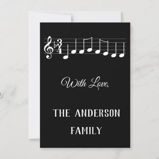 Chords We wensen u een prettige kerstMuzieknoten Feestdagenkaart (Voorkant)