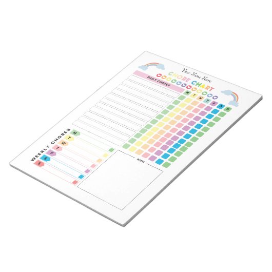 Chore Chart Custom Notitieblok voor kinderen (Schuin)