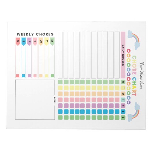 Chore Chart Custom Notitieblok voor kinderen (Voorkant)