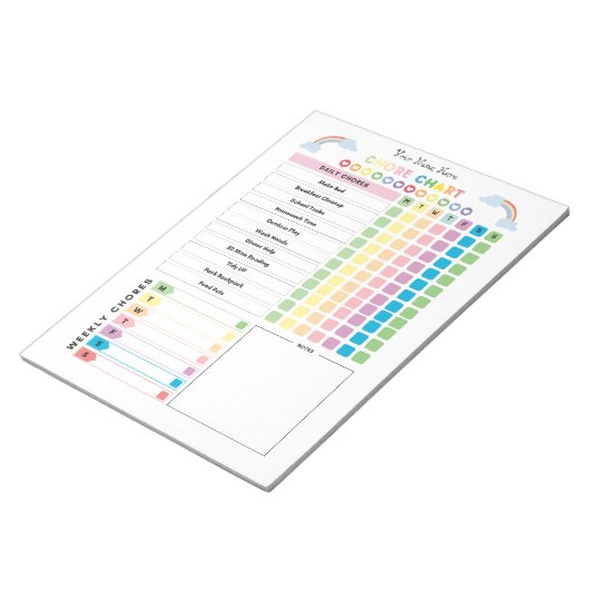 Chore Chart Custom Notitieblok voor kinderen & To (Schuin)