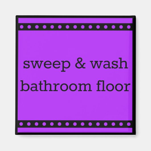 Chore Chart Magneet - Sweep & Wash Badkamer Vloer (Voorkant)