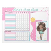 Chore Chart Reward Chart voor Daily Routine Girl N Notitieblok (Voorkant)