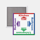 Chore Housecreaning leuk spel Magneet (Voorkant / Achterkant)