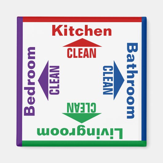 Chore Housecreaning leuk spel Magneet (Voorkant)