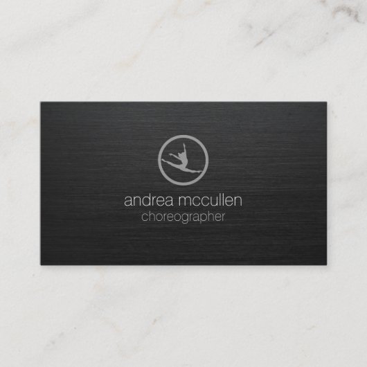 Choreograaf Dancer Icon Dark Brushed Metal Visitekaartje (Voorkant)