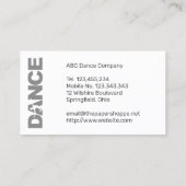 Choreograaf Eenvoudig professioneel Visitekaartje (Achterkant)