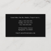 Choreograaf Instructor Business Card Template Visitekaartje (Achterkant)