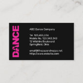 Choreograaf Professional Visitekaartje (Achterkant)