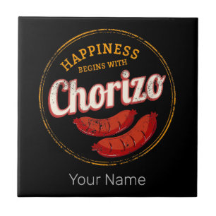 Chorizo Retro Sausage  BBQ Gourmet Barbecue Tegeltje