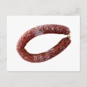 Chorizo-worst, geïsoleerd als gesneden briefkaart (Voorkant)
