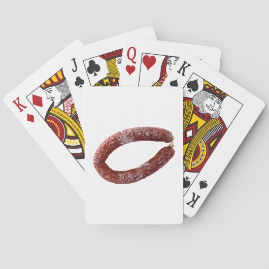 Chorizo worst geïsoleerd als gesneden speelkaarten (Achterkant)