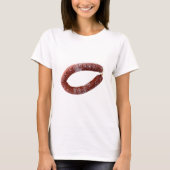 Chorizo-worst, geïsoleerd als gesneden t-shirt (Voorkant)