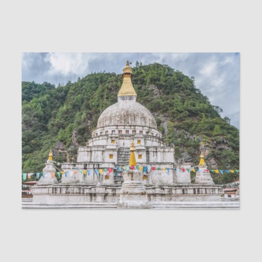 Chorten Kora - Oost-Bhutan, Himalaya, Azië Tissuepapier (Voorkant)