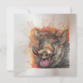 Chortling Warthog briefkaart stijl Notecard (Voorkant)