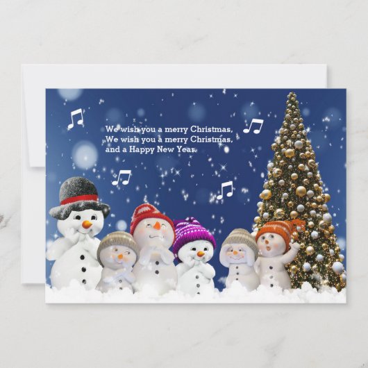 Chorus of Snowmen sing greetings - Personalize Feestdagenkaart (Voorkant)