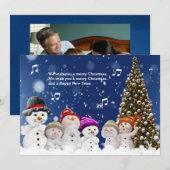 Chorus of Snowmen sing greetings - Personalize Feestdagenkaart (Voorkant / Achterkant)