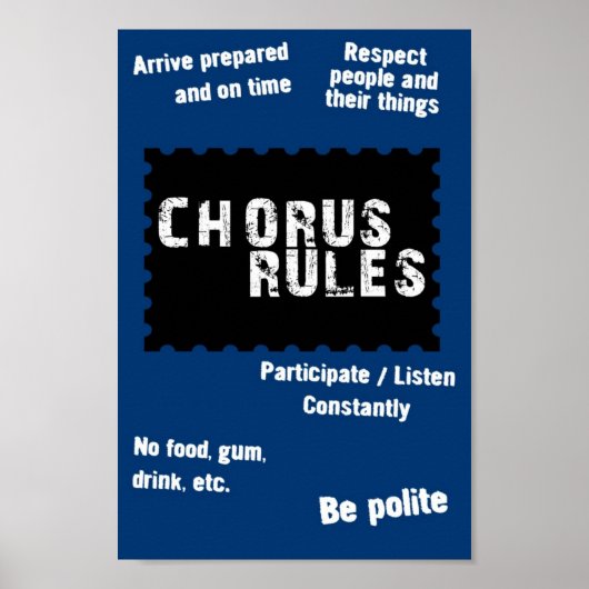 Chorus Rules Poster (Voorkant)