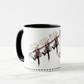 Choruslijn van dansrenrender mok (Voorkant links)