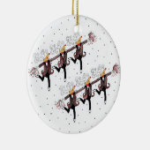 Choruslijn voor dansende rendierkeramische siervoo keramisch ornament (Rechts)