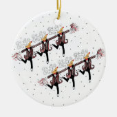 Choruslijn voor dansende rendierkeramische siervoo keramisch ornament (Voorkant)