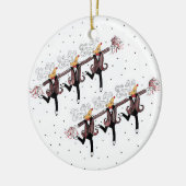 Choruslijn voor dansende rendierkeramische siervoo keramisch ornament (Links)