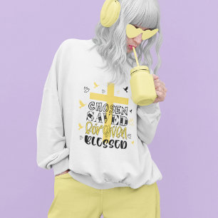 Chosen Blessed Christian faith yellow Trui