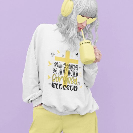 Chosen Blessed Christian faith yellow Trui