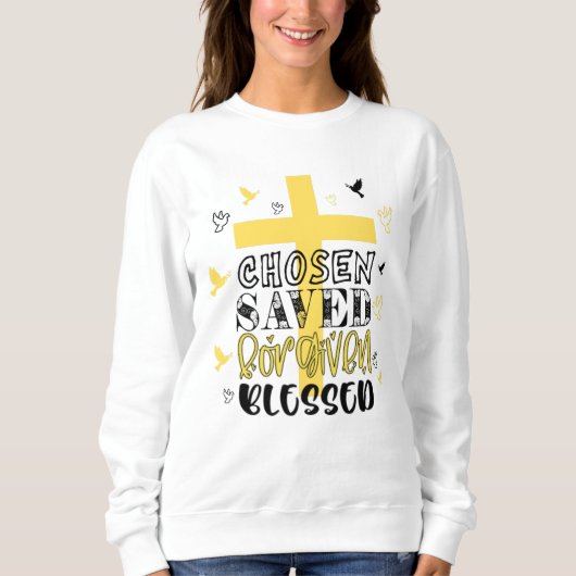 Chosen Blessed Christian faith yellow Trui (Voorkant)