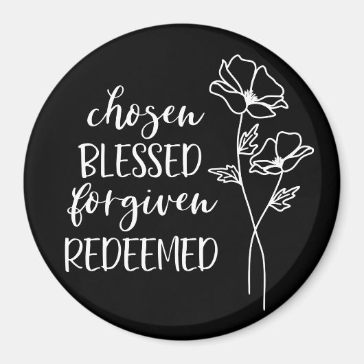 Chosen Blessed Forgave in White Magneet (Voorkant)