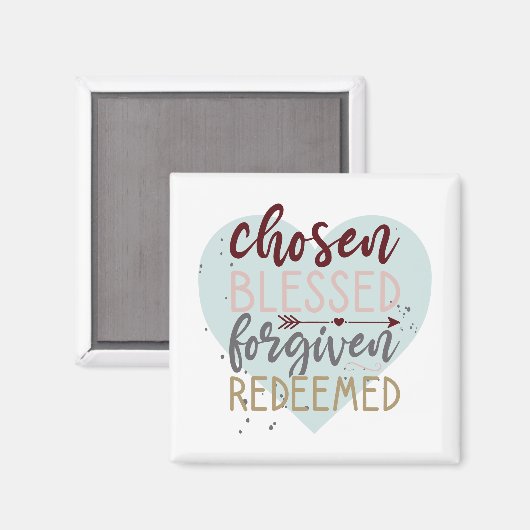 Chosen Blessed Forprovided Resed Cute Typografie Magneet (Voorkant / Achterkant)