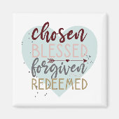 Chosen Blessed Forprovided Resed Cute Typografie Magneet (Voorkant)