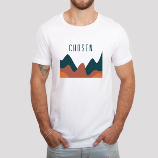 Chosen Burnt Oranje Abstract Christelijk geloof T-shirt