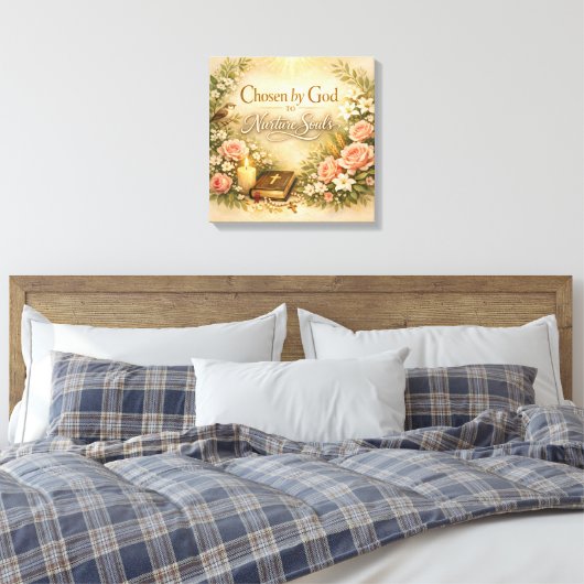 Chosen by God to Nurture Souls Mothers Day Canvas Afdruk (Insitu (Slaapkamer))