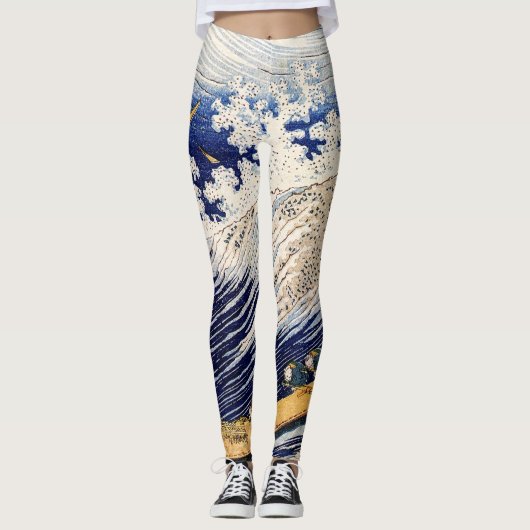 Choshi in de provincie Simosa door Hokusai Leggings (Voorkant)